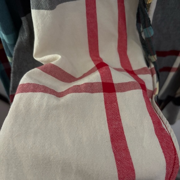 J W ANDERSON sz 4 Blue Long Sleeve Tie Plaid Button Down Leather Patch Pocket - Picture 6 of 16